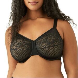 Wacoal Visual Effects Minimizer black underwire bra women’s plus size 40D